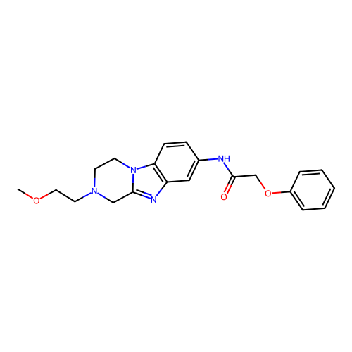 N-[2-(2-methoxyethyl)-1,2,3,4-tetrahydropyrazino[1,2-a]benzimidazol-8-yl]-2-phenoxyacetamide structure