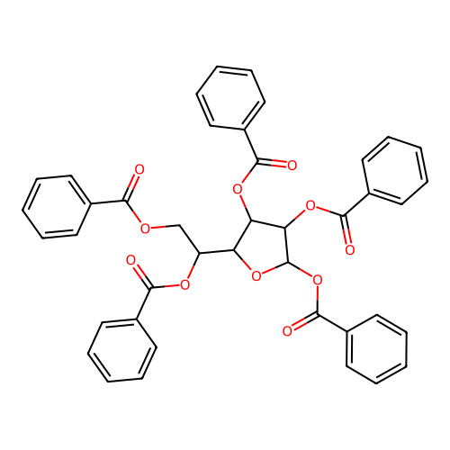 1,2,3,5,6-Penta-o-benzoylhexofuranose structure