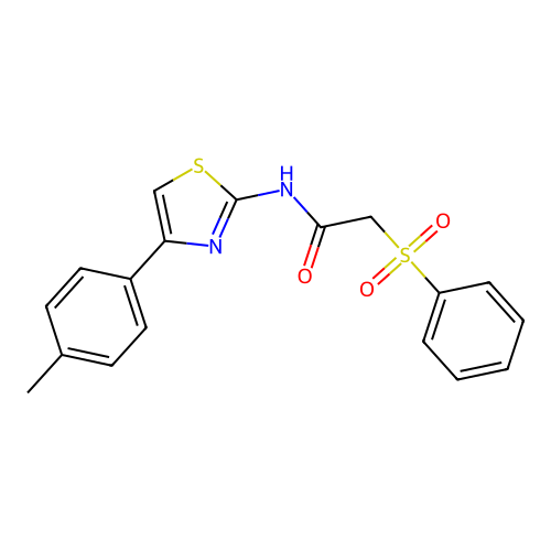 2-(benzenesulfonyl)-N-[4-(4-methylphenyl)-1,3-thiazol-2-yl]acetamide structure