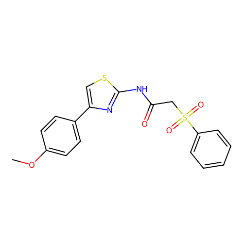 2-(benzenesulfonyl)-N-[4-(4-methoxyphenyl)-1,3-thiazol-2-yl]acetamide structure