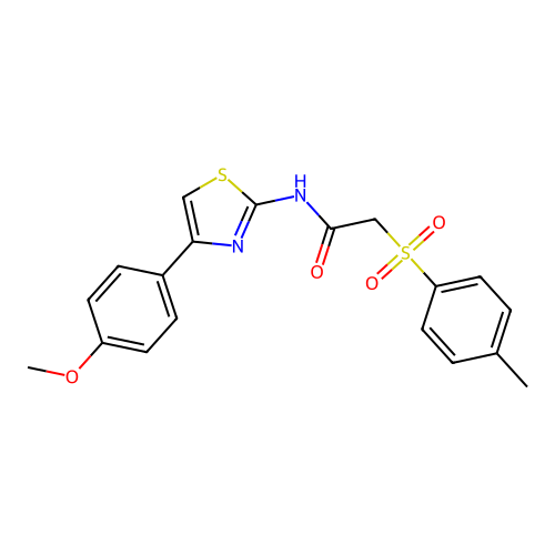 N-(4-(4-methoxyphenyl)thiazol-2-yl)-2-tosylacetamide structure