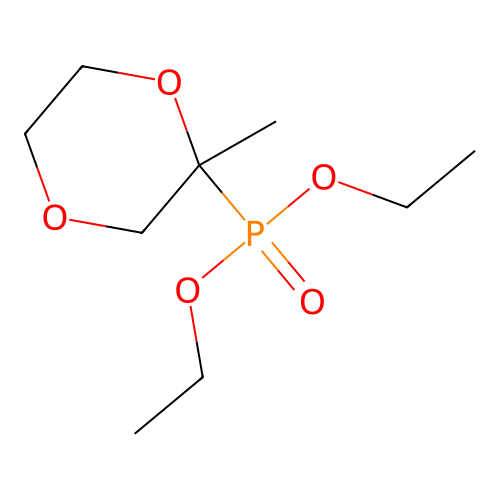 Phosphonic acid, (2-methyl-1,4-dioxan-2-yl)-, diethyl ester structure