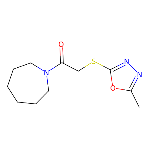 1-(Azepan-1-yl)-2-[(5-methyl-1,3,4-oxadiazol-2-yl)sulfanyl]ethanone structure