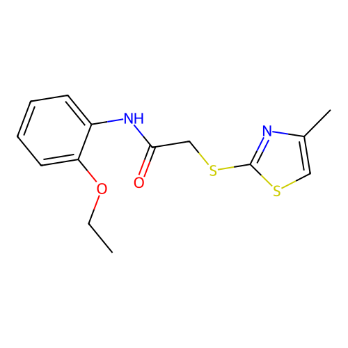 N-(2-ethoxyphenyl)-2-[(4-methyl-1,3-thiazol-2-yl)sulfanyl]acetamide structure