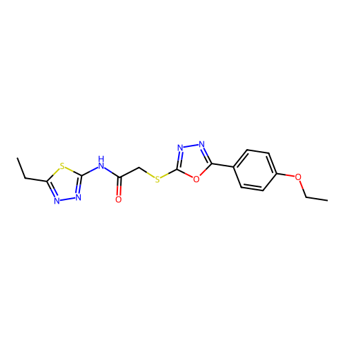 2-{[5-(4-ETHOXYPHENYL)-1,3,4-OXADIAZOL-2-YL]SULFANYL}-N-(5-ETHYL-1,3,4-THIADIAZOL-2-YL)ACETAMIDE structure
