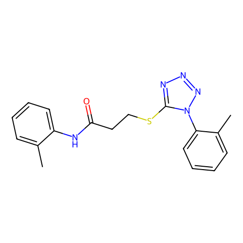 N-(2-methylphenyl)-3-[1-(2-methylphenyl)tetrazol-5-yl]sulfanylpropanamide structure