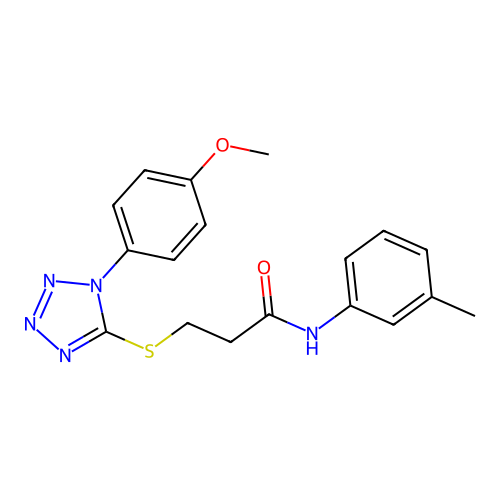 3-[1-(4-methoxyphenyl)tetrazol-5-yl]sulfanyl-N-(3-methylphenyl)propanamide structure