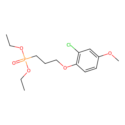 Phosphonic acid, (3-(2-chloro-4-methoxyphenoxy)propyl)-, diethyl ester structure