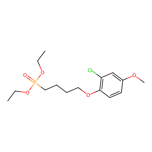 Phosphonic acid, (4-(2-chloro-4-methoxyphenoxy)butyl)-, diethyl ester structure