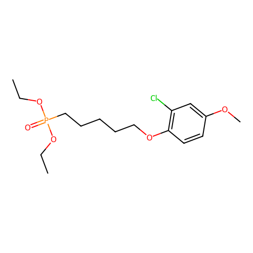 Phosphonic acid, (5-(2-chloro-4-methoxyphenoxy)pentyl)-, diethyl ester structure