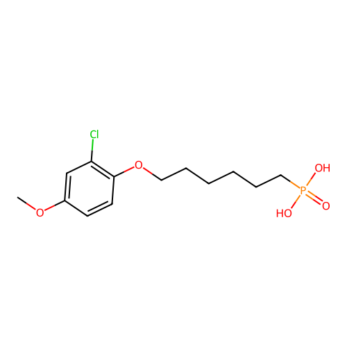 Phosphonic acid, (6-(2-chloro-4-methoxyphenoxy)hexyl)- structure