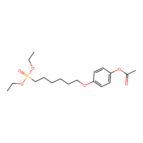 Phosphonic acid, (6-(4-(acetyloxy)phenoxy)hexyl)-, diethyl ester structure