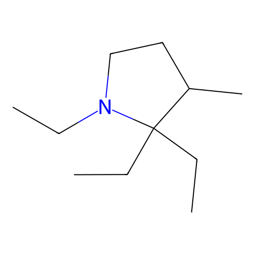 1,2,2-Triethyl-3-methylpyrrolidine structure
