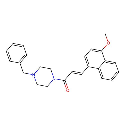 1-(4-Benzylpiperazin-1-yl)-3-(4-methoxynaphthalen-1-yl)prop-2-en-1-one structure