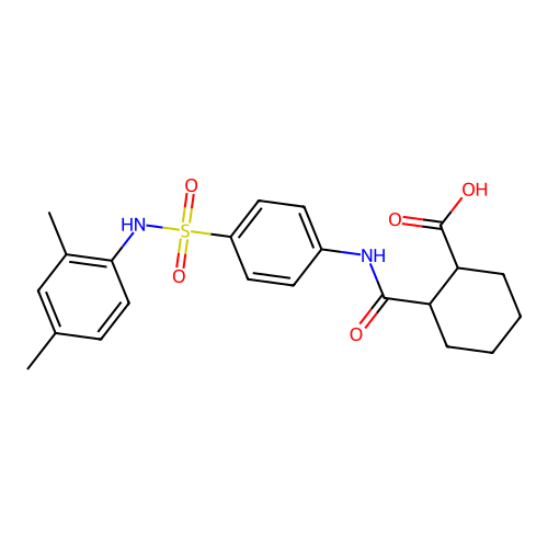 2-({4-[(2,4-Dimethylanilino)sulfonyl]anilino}carbonyl)cyclohexanecarboxylic acid structure