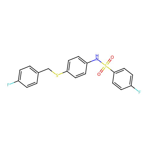 4-fluoro-N-{4-[(4-fluorobenzyl)sulfanyl]phenyl}benzenesulfonamide structure