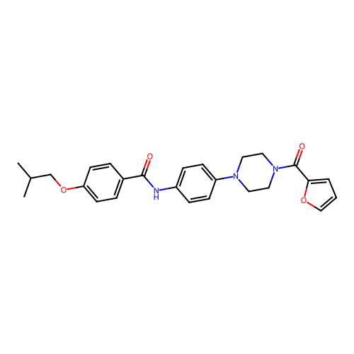 N-[4-[4-(furan-2-carbonyl)piperazin-1-yl]phenyl]-4-(2-methylpropoxy)benzamide structure
