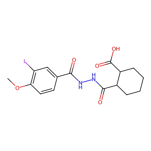 2-{[2-(3-Iodo-4-methoxybenzoyl)hydrazino]carbonyl}cyclohexanecarboxylic acid structure
