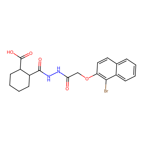 2-[[[2-(1-bromonaphthalen-2-yl)oxyacetyl]amino]carbamoyl]cyclohexane-1-carboxylic Acid structure
