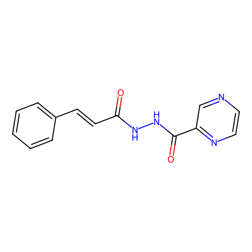 N'-(3-phenylprop-2-enoyl)pyrazine-2-carbohydrazide structure