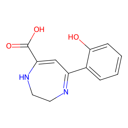 1H-1,4-Diazepine-7-carboxylic acid, 2,3-dihydro-5-(2-hydroxyphenyl)- structure