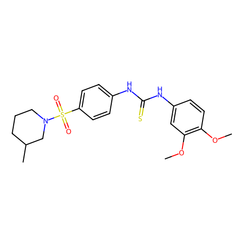 1-(3,4-Dimethoxyphenyl)-3-[4-(3-methylpiperidin-1-yl)sulfonylphenyl]thiourea structure