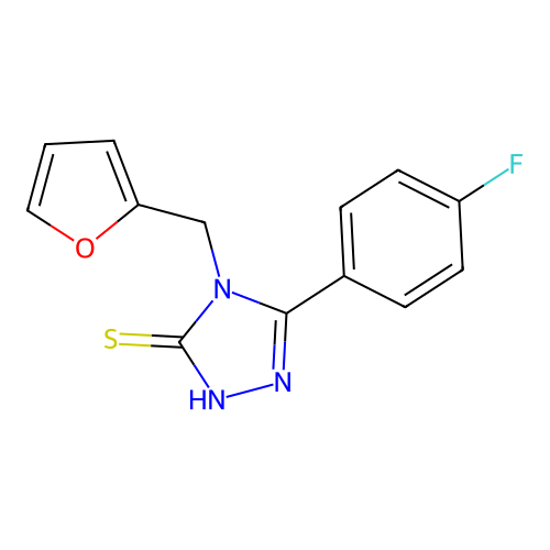 5-(4-fluorophenyl)-4-(furan-2-ylmethyl)-4H-1,2,4-triazole-3-thiol structure