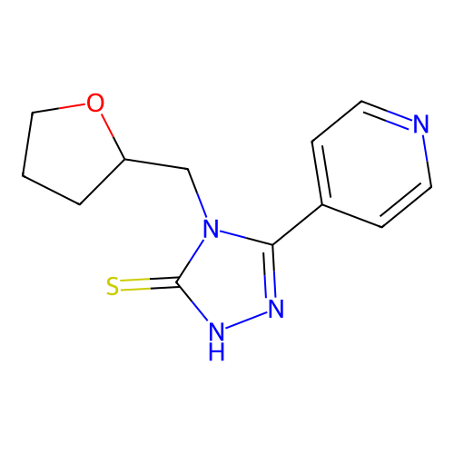 4-(oxolan-2-ylmethyl)-3-pyridin-4-yl-1H-1,2,4-triazole-5-thione structure