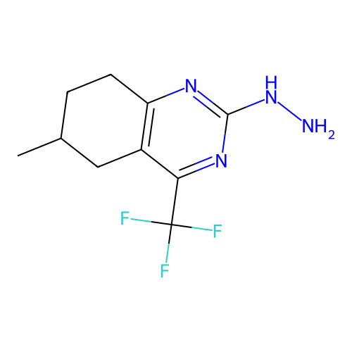 [6-Methyl-4-(trifluoromethyl)-5,6,7,8-tetrahydroquinazolin-2-yl]hydrazine structure