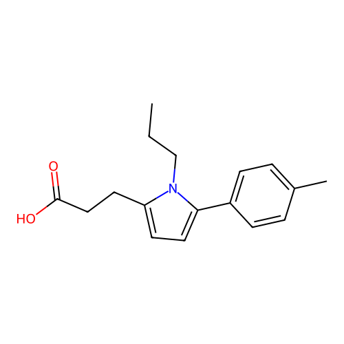 3-[5-(4-methylphenyl)-1-propyl-1H-pyrrol-2-yl]propanoic acid structure