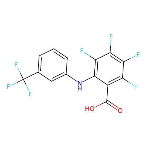 2,3,4,5-Tetrafluoro-6-{[3-(trifluoromethyl)phenyl]amino}benzoic acid structure