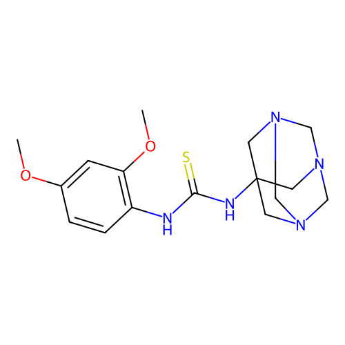 1-(1,3,5-Triazaadamantan-7-yl)-3-(2,4-dimethoxyphenyl)thiourea structure