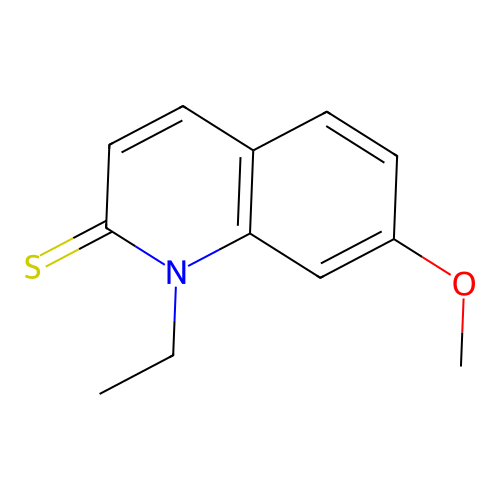 1-ethyl-7-methoxyquinoline-2(1H)-thione structure