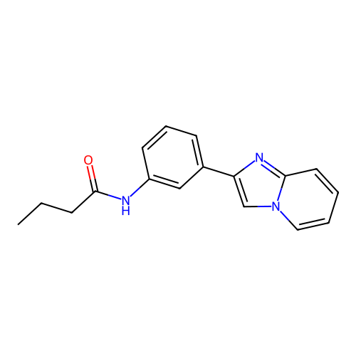 N-(3-(imidazo[1,2-a]pyridin-2-yl)phenyl)butyramide structure
