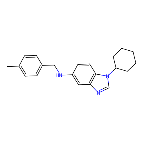 1-cyclohexyl-N-(4-methylbenzyl)-1H-benzimidazol-5-amine structure