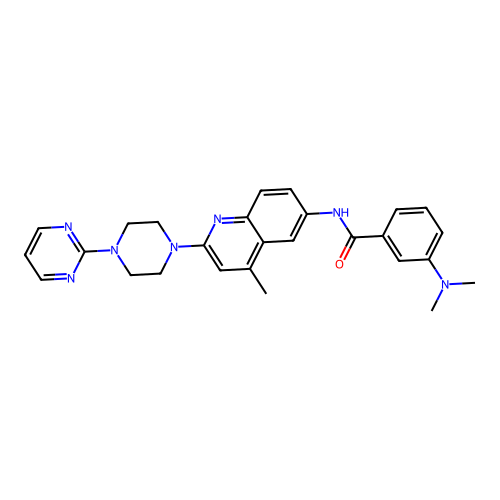 3-(Dimethylamino)-N-(4-methyl-2-(4-(pyrimidin-2-yl)piperazin-1-yl)quinolin-6-yl)benzamide structure