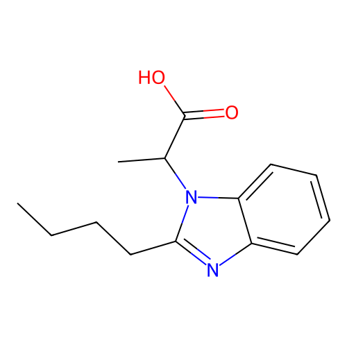 2-(2-butyl-1H-benzimidazol-1-yl)propanoic acid structure