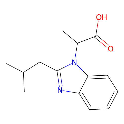 2-(2-Isobutyl-1H-benzimidazol-1-YL)propanoic acid structure
