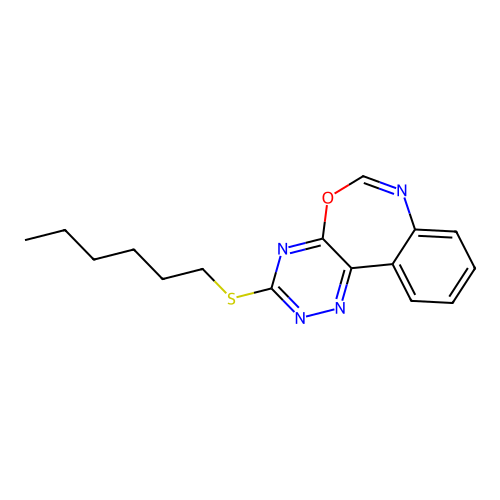 3-(Hexylsulfanyl)[1,2,4]triazino[5,6-d][3,1]benzoxazepine structure