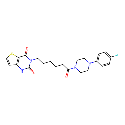 3-(6-(4-(4-fluorophenyl)piperazin-1-yl)-6-oxohexyl)thieno[3,2-d]pyrimidine-2,4(1H,3H)-dione structure