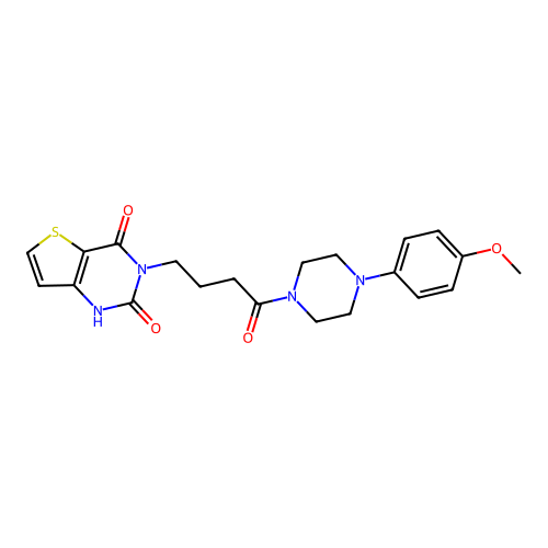 3-[4-[4-(4-methoxyphenyl)piperazin-1-yl]-4-oxobutyl]-1H-thieno[3,2-d]pyrimidine-2,4-dione structure