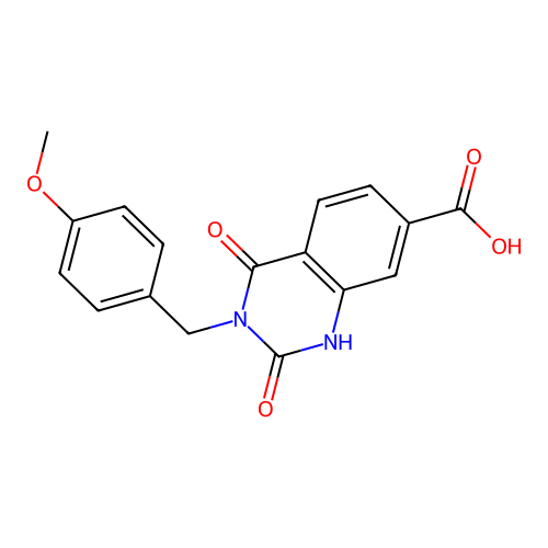 3-[(4-methoxyphenyl)methyl]-2,4-dioxo-1H-quinazoline-7-carboxylic acid structure