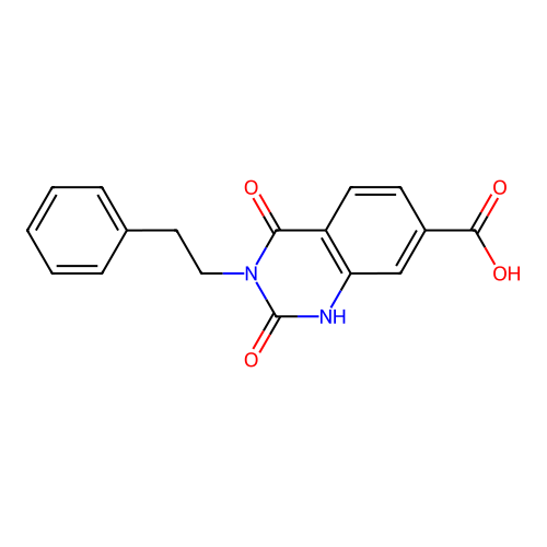2,4-Dioxo-3-phenethyl-1,2,3,4-tetrahydroquinazoline-7-carboxylic acid structure