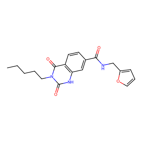 N-[(furan-2-yl)methyl]-2,4-dioxo-3-pentyl-1,2,3,4-tetrahydroquinazoline-7-carboxamide structure