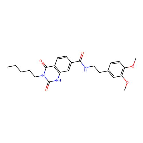 N-(3,4-dimethoxyphenethyl)-2,4-dioxo-3-pentyl-1,2,3,4-tetrahydroquinazoline-7-carboxamide structure