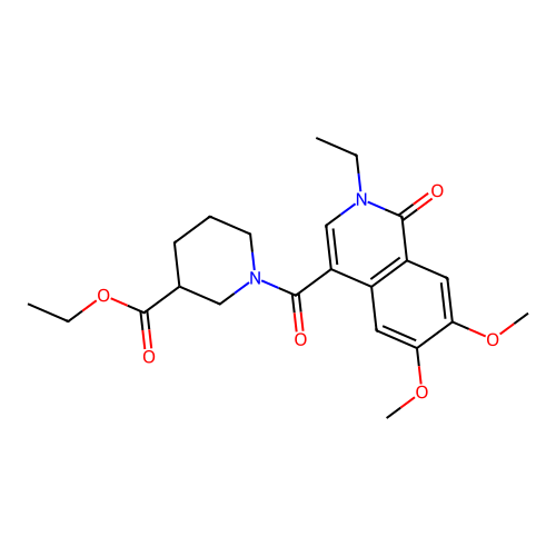 ethyl 1-(2-ethyl-6,7-dimethoxy-1-oxoisoquinoline-4-carbonyl)piperidine-3-carboxylate structure