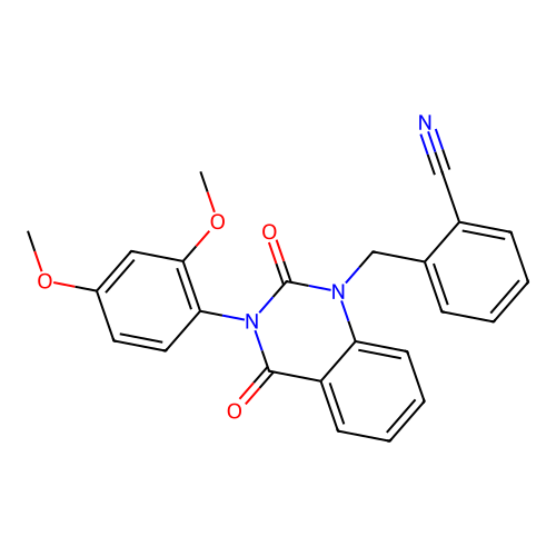 2-[[3-(2,4-Dimethoxyphenyl)-2,4-dioxoquinazolin-1-yl]methyl]benzonitrile structure