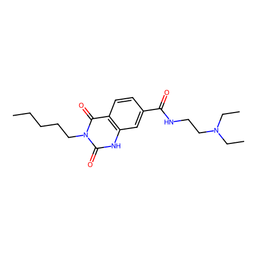 N-[2-(diethylamino)ethyl]-2,4-dioxo-3-pentyl-1,2,3,4-tetrahydroquinazoline-7-carboxamide structure