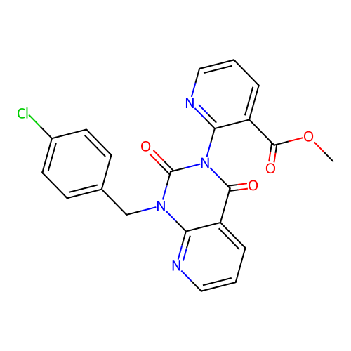 methyl 2-{1-[(4-chlorophenyl)methyl]-2,4-dioxo-1H,2H,3H,4H-pyrido[2,3-d]pyrimidin-3-yl}pyridine-3-carboxylate structure