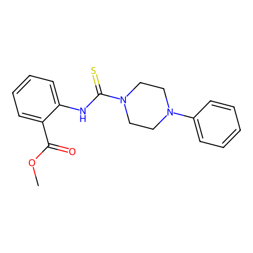 Methyl 2-[(4-phenylpiperazine-1-carbothioyl)amino]benzoate structure